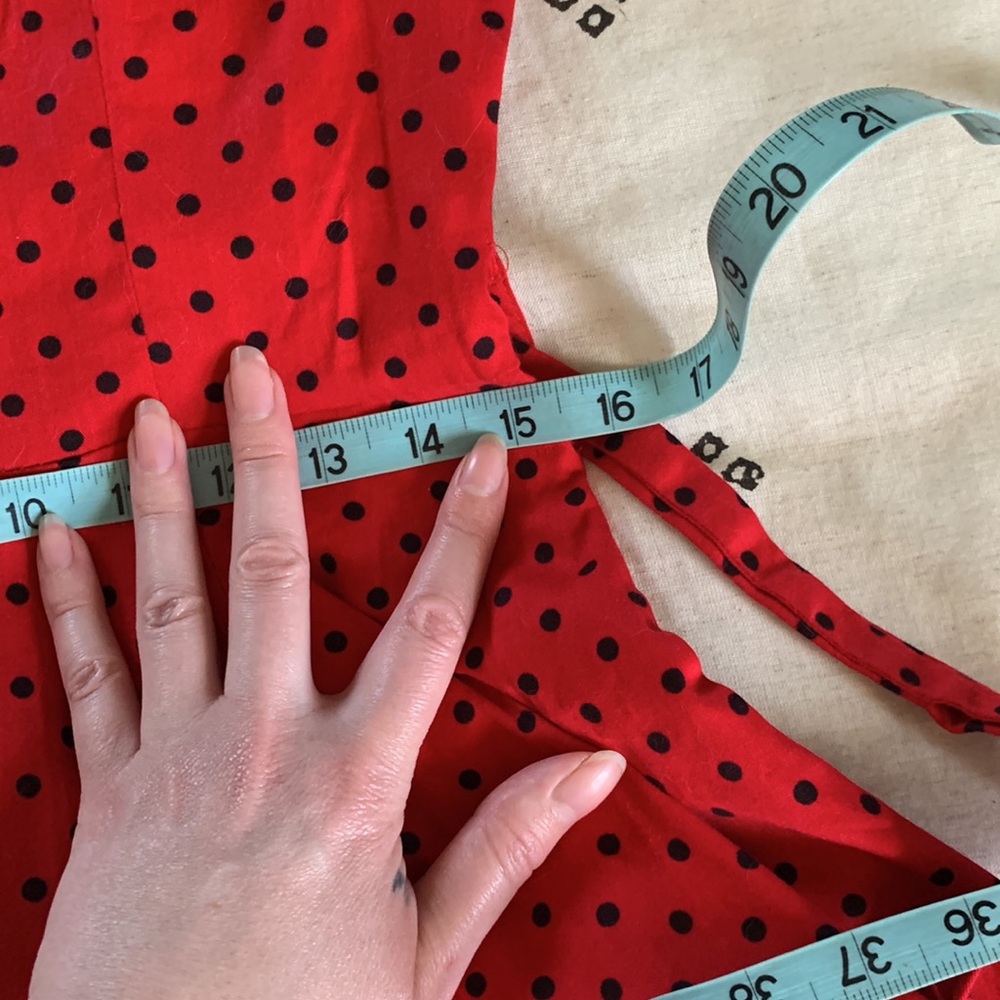 H&R red & black polka dot vintage style dress 12 - Picture 15 of 15
